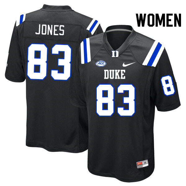 Women #83 Spencer Jones Duke Blue Devils College Football Jerseys Stitched Sale-Black